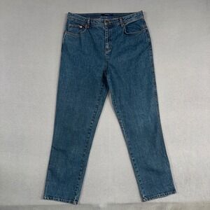 Bill Blass Jeans Pants Womens 14 Blue Straight Leg Stretch Medium Wash Denim
